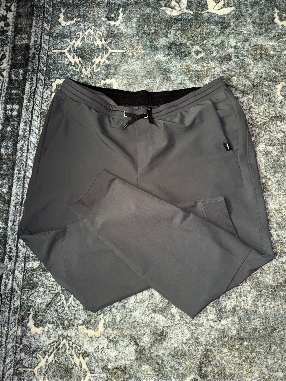 Unrl Men's Charcoal Jogger Pants with Drawstring